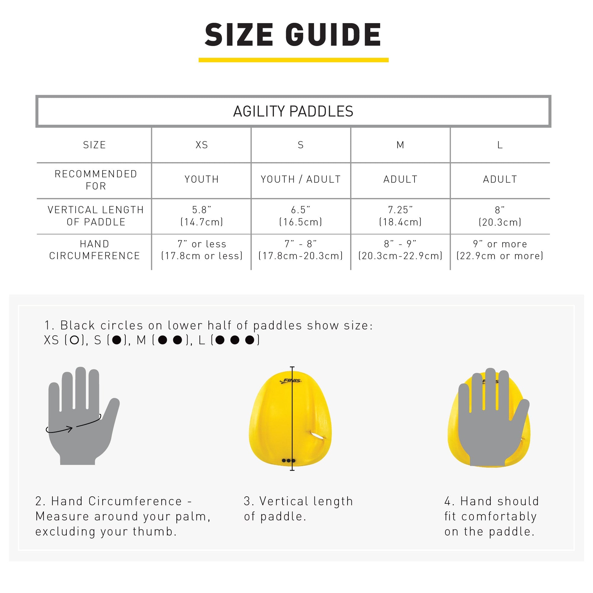 FINIS AGILITY FLOATING PADDLES - Yellow