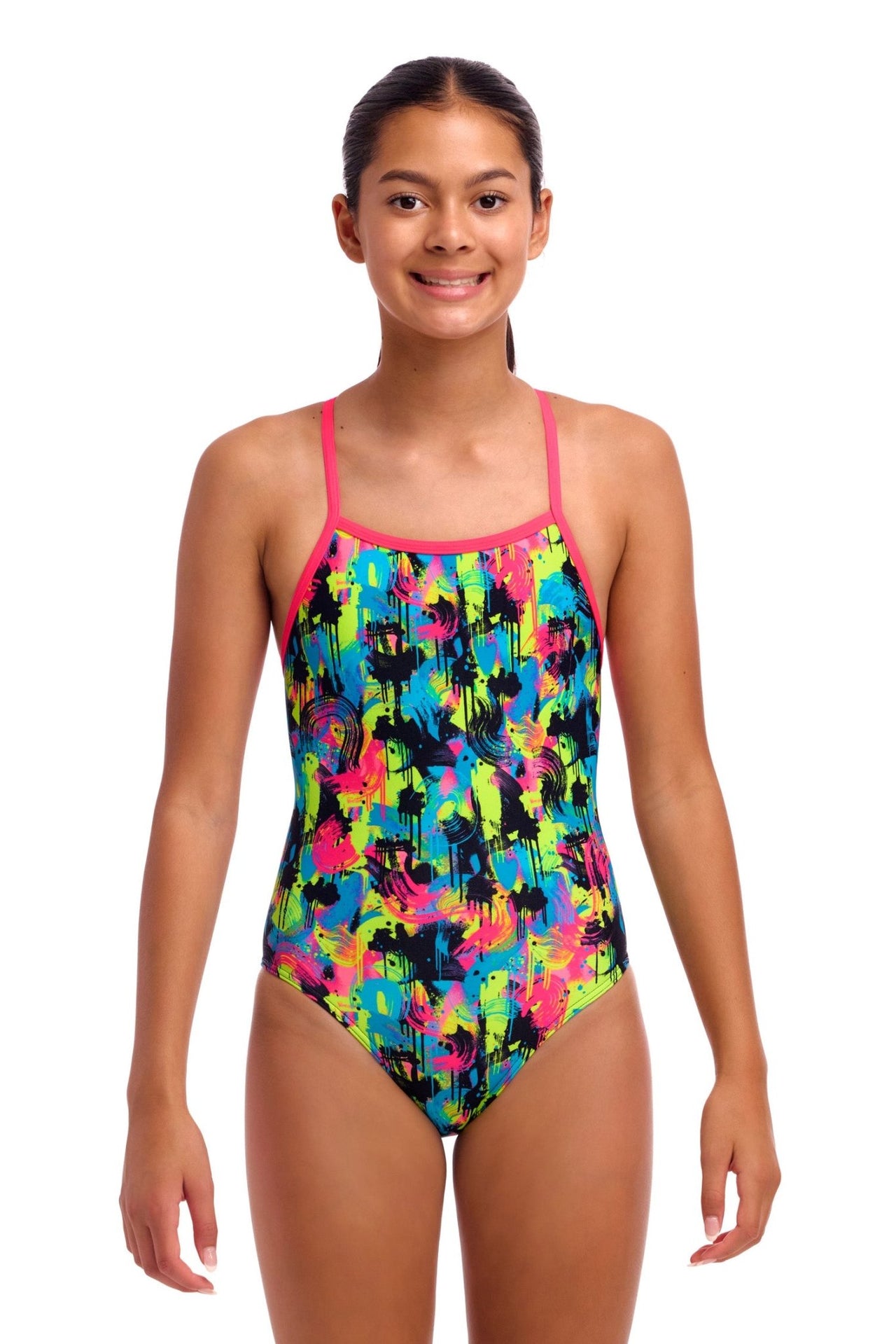 FUNKITA GIRLS BLOTCHY BABE STRAPPED IN ONE PIECE - Multicolour