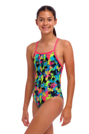 FUNKITA GIRLS BLOTCHY BABE STRAPPED IN ONE PIECE - Multicolour