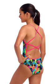 FUNKITA GIRLS BLOTCHY BABE STRAPPED IN ONE PIECE - Multicolour
