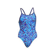 FUNKITA GIRLS BLUE BITS DIAMOND BACK ONE PIECE - Blue