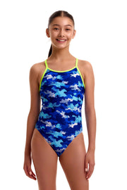 FUNKITA GIRLS CLEAN MARINE DIAMOND BACK ONE PIECE - Blue