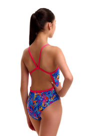 FUNKITA GIRLS DRAGONS DEN SINGLE STRAP ONE PIECE - Blue