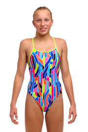 FUNKITA GIRLS FAULT LINES DIAMOND BACK ONE PIECE - Multicolour