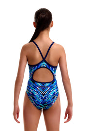 FUNKITA GIRLS FUR SEAL DIAMOND BACK ONE PIECE - Blue