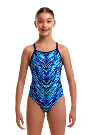 FUNKITA GIRLS FUR SEAL DIAMOND BACK ONE PIECE - Blue