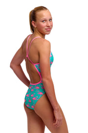 FUNKITA GIRLS GO FLAMINGO! SINGLE STRAP ONE PIECE - Aqua