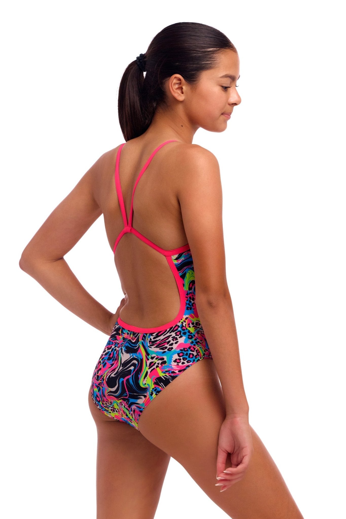 FUNKITA GIRLS LOLLY LEOPARD SINGLE STRAP ONE PIECE - Multicolour