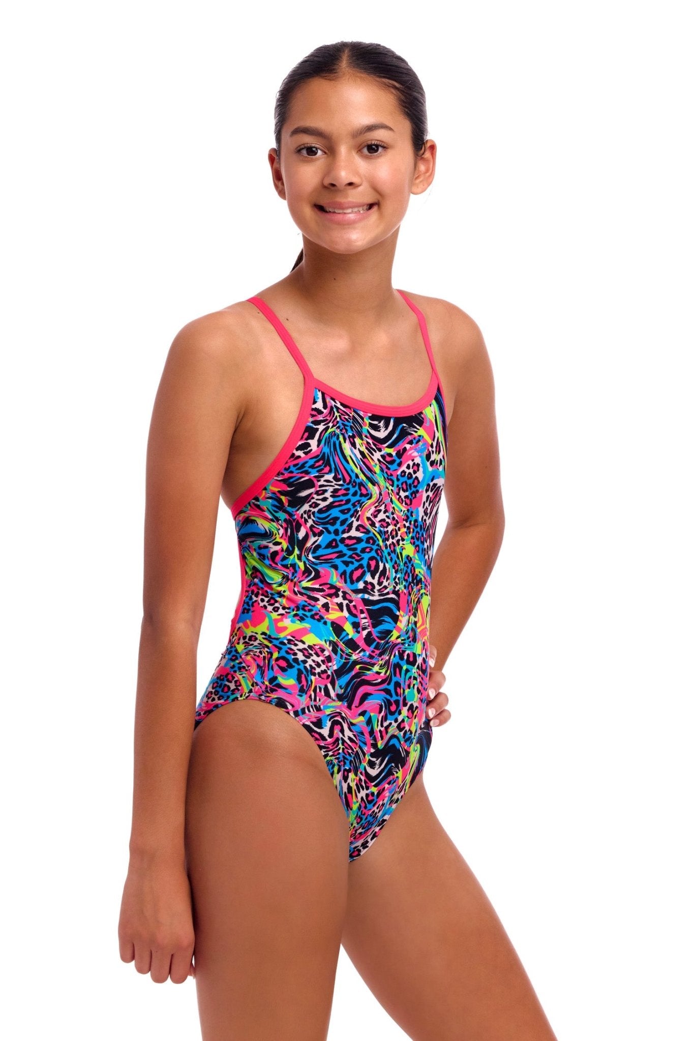 FUNKITA GIRLS LOLLY LEOPARD SINGLE STRAP ONE PIECE - Multicolour