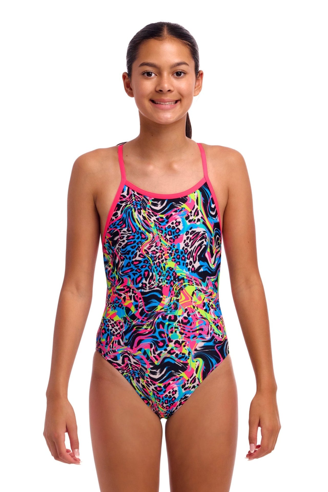 FUNKITA GIRLS LOLLY LEOPARD SINGLE STRAP ONE PIECE - Multicolour