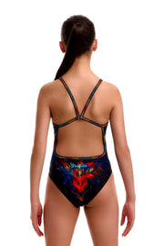 FUNKITA GIRLS MEOW BABY SINGLE STRAP ONE PIECE - Black