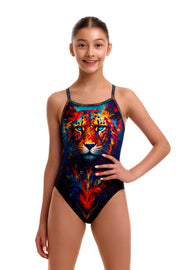 FUNKITA GIRLS MEOW BABY SINGLE STRAP ONE PIECE - Black