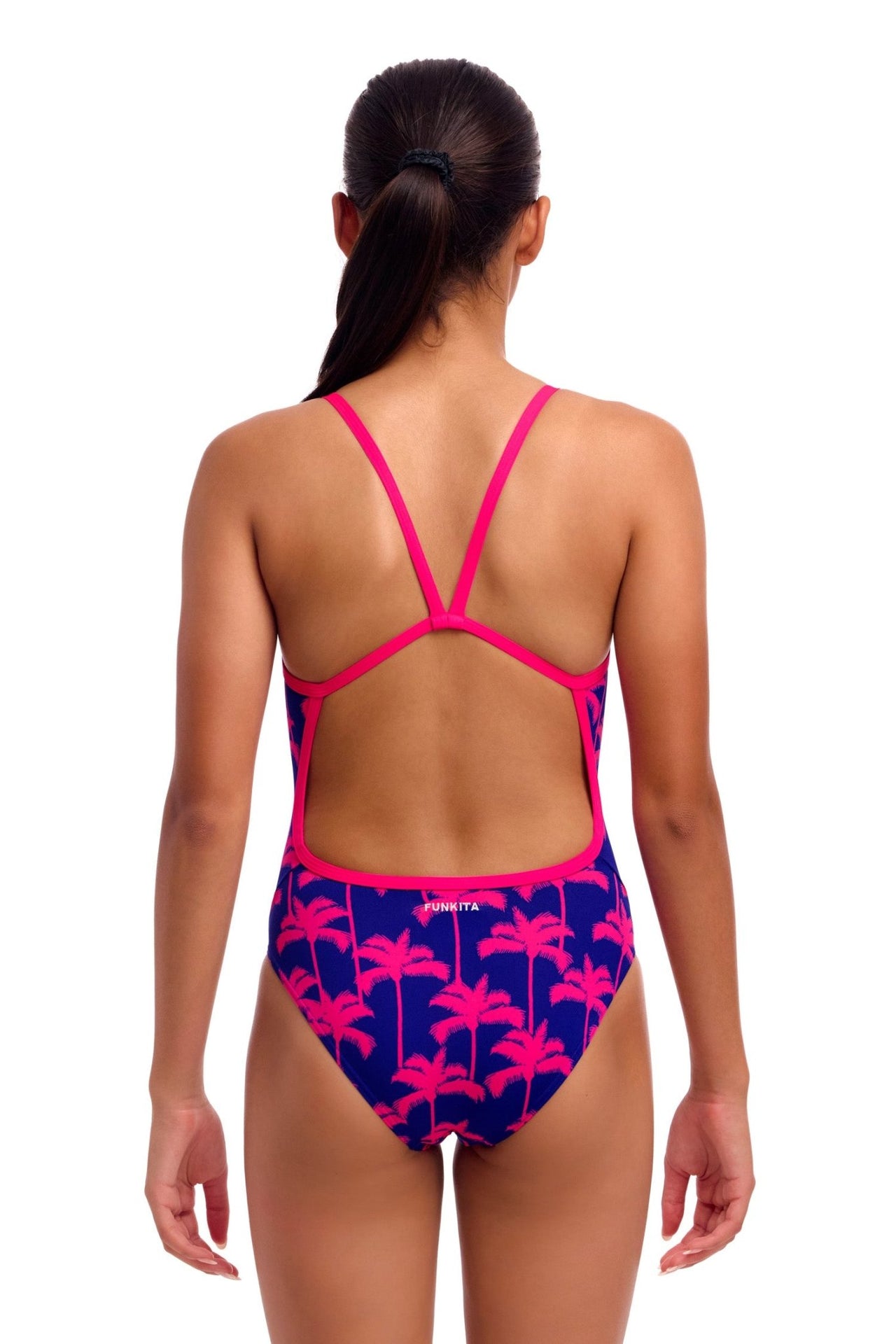 FUNKITA GIRLS PINKY PALMS SINGLE STRAP ONE PIECE - Pink