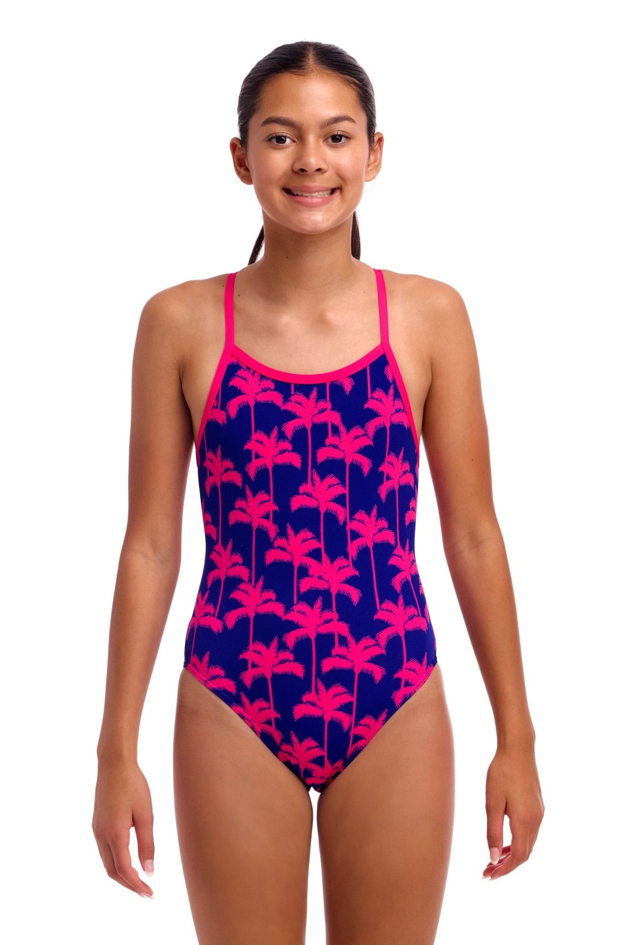 FUNKITA GIRLS PINKY PALMS SINGLE STRAP ONE PIECE - Pink