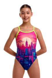 FUNKITA GIRLS SKYLINE DRIVE SINGLE STRAP ONE PIECE - Multicolour