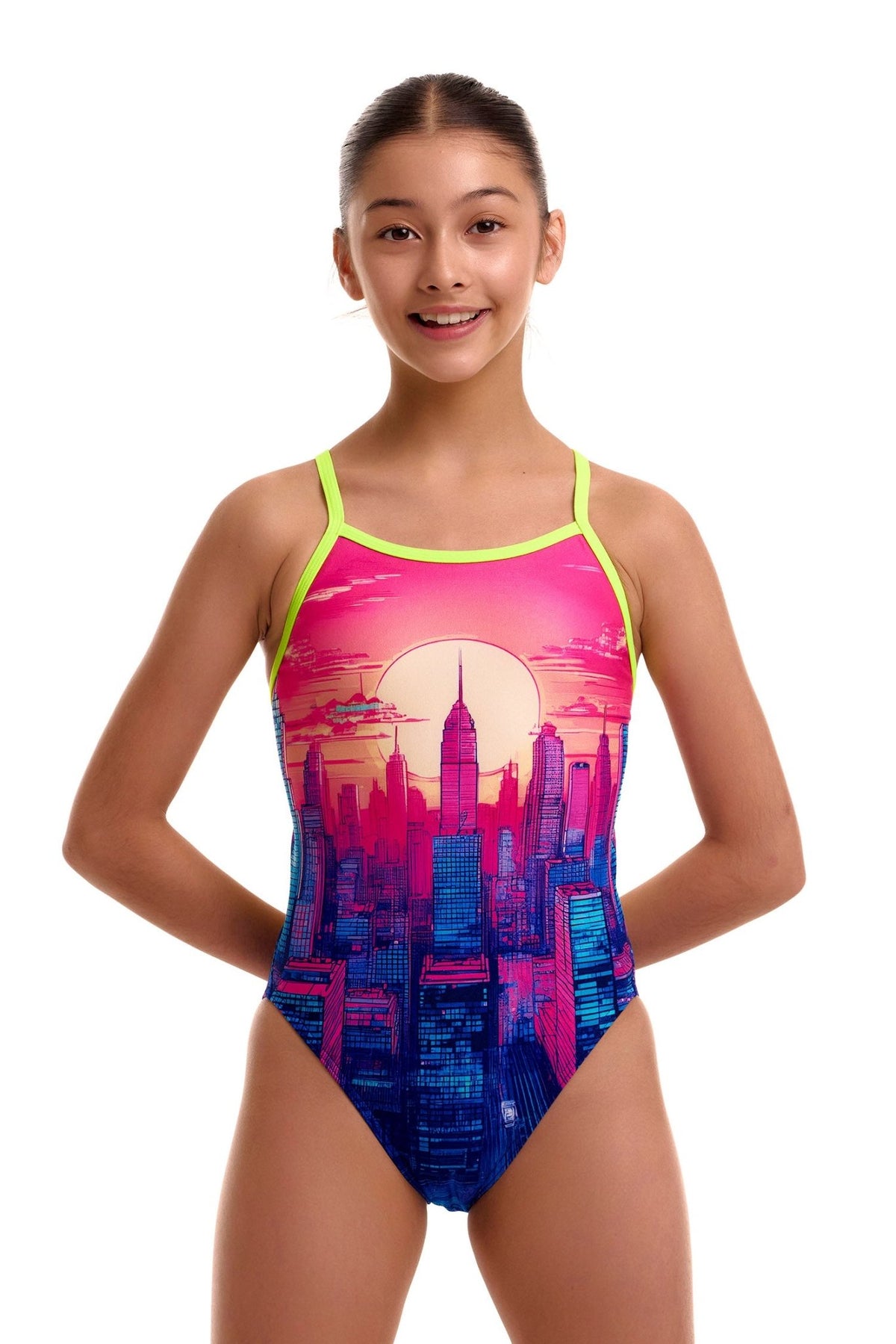 FUNKITA GIRLS SKYLINE DRIVE SINGLE STRAP ONE PIECE - Multicolour