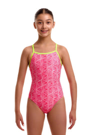 FUNKITA GIRLS SWEET STACK TIE ME TIGHT ONE PIECE - Pink