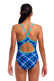 FUNKITA GIRLS UNDER OVER DIAMOND BACK ONE PIECE - Blue