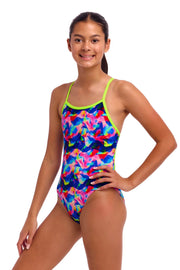 FUNKITA GIRLS WET WAVE SINGLE STRAP ONE PIECE - Multicolour