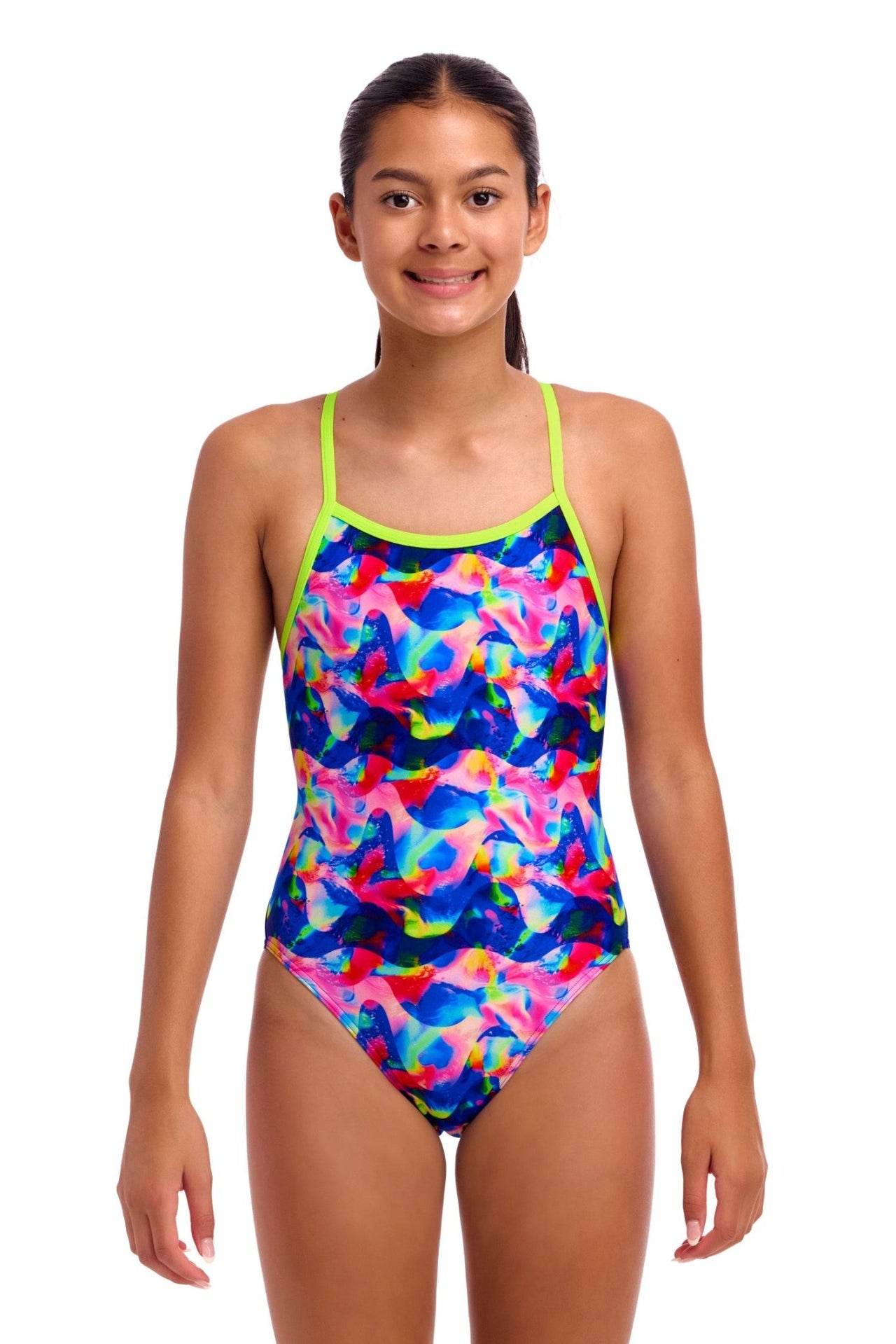 FUNKITA GIRLS WET WAVE SINGLE STRAP ONE PIECE - Multicolour