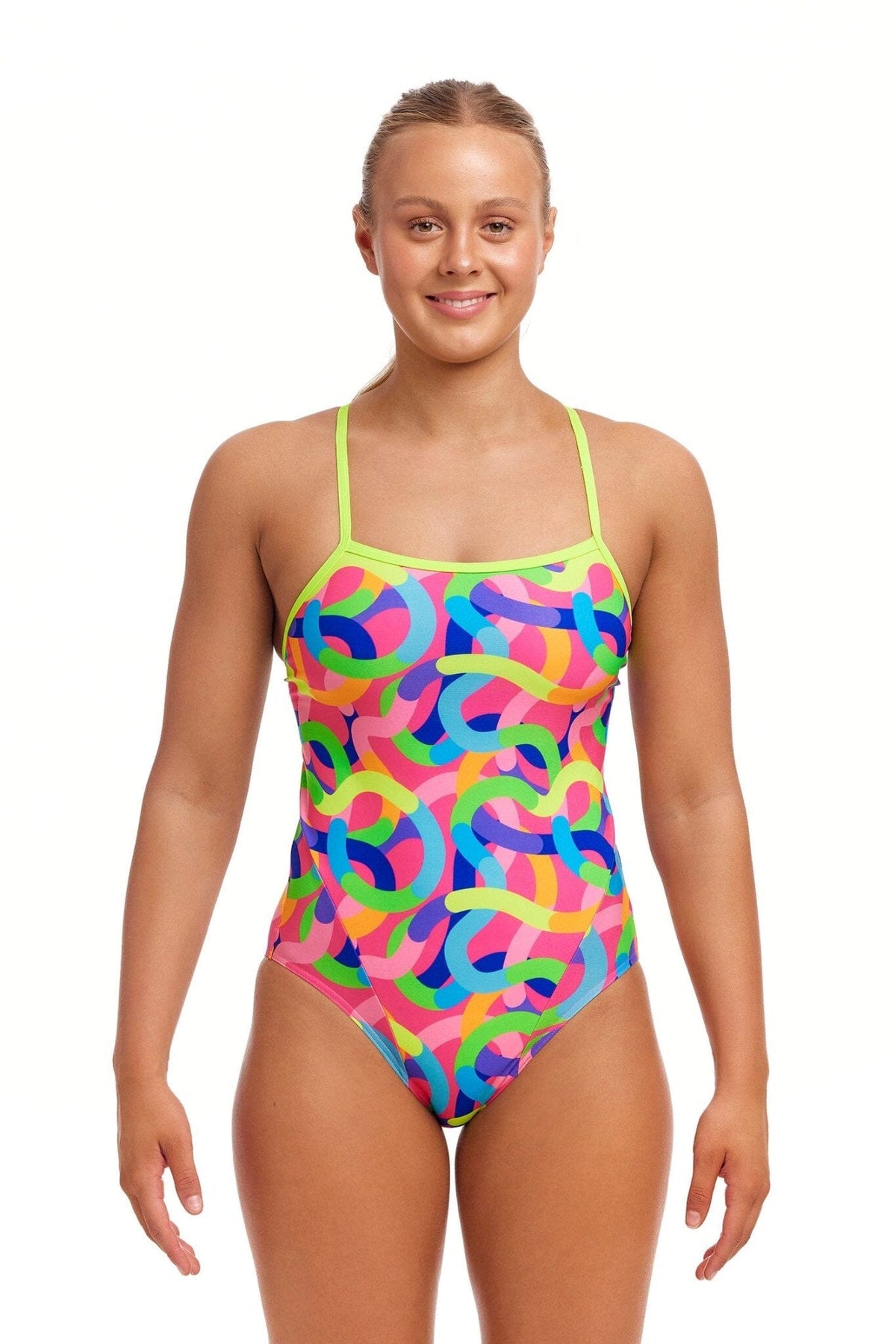 FUNKITA WOMENS CURLY WURLY SINGLE STRAP ONE PIECE