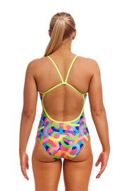 FUNKITA WOMENS CURLY WURLY SINGLE STRAP ONE PIECE