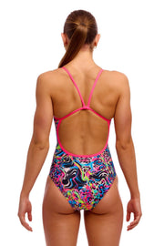 FUNKITA WOMENS LOLLY LEOPARD SINGLE STRAP ONE PIECE