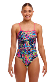 FUNKITA WOMENS LOLLY LEOPARD SINGLE STRAP ONE PIECE - Multicolour