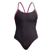FUNKITA WOMENS PIN STRIPE DIAMOND SECURE ONE PIECE - Black