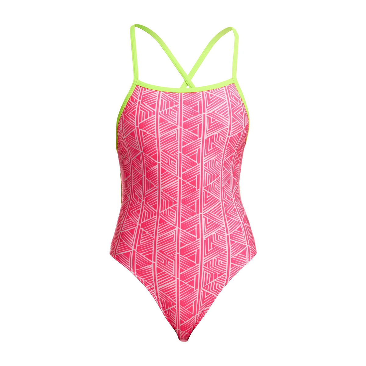 FUNKITA WOMENS SWEET STACK TIE ME TIGHT ONE PIECE - Pink