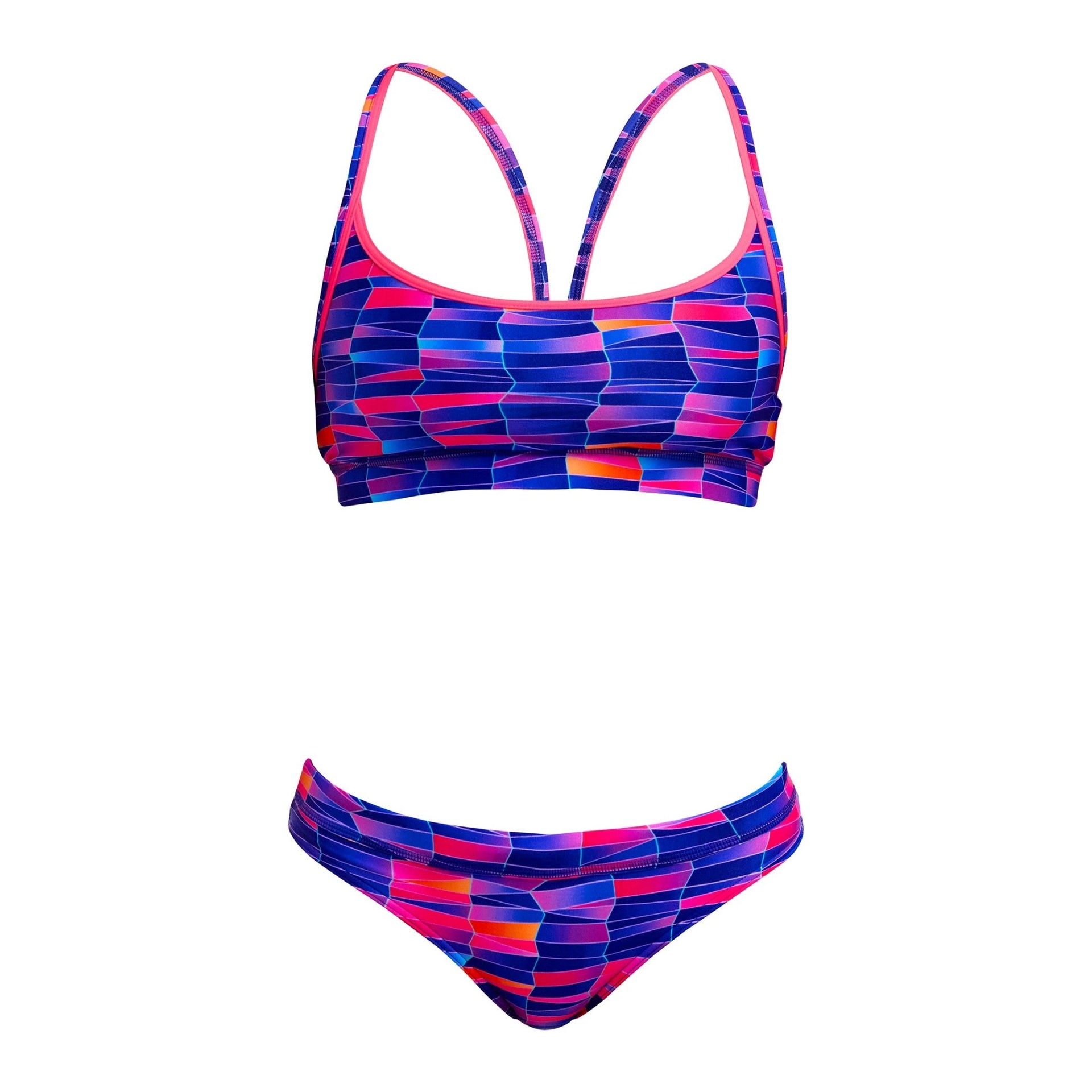 FUNKITA WOMENS WARPED WAVES SPORTS TOP - Multicolour