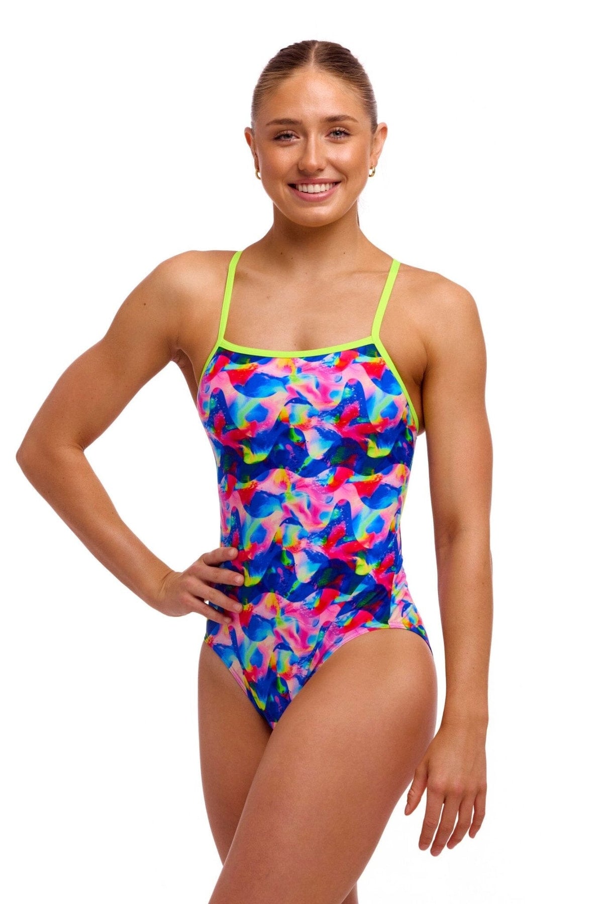 FUNKITA WOMENS WET WAVE SINGLE STRAP ONE PIECE