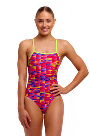 FUNKITA WOMENS WRIGGLE WALLS TIE ME TIGHT ONE PIECE - Multicolour
