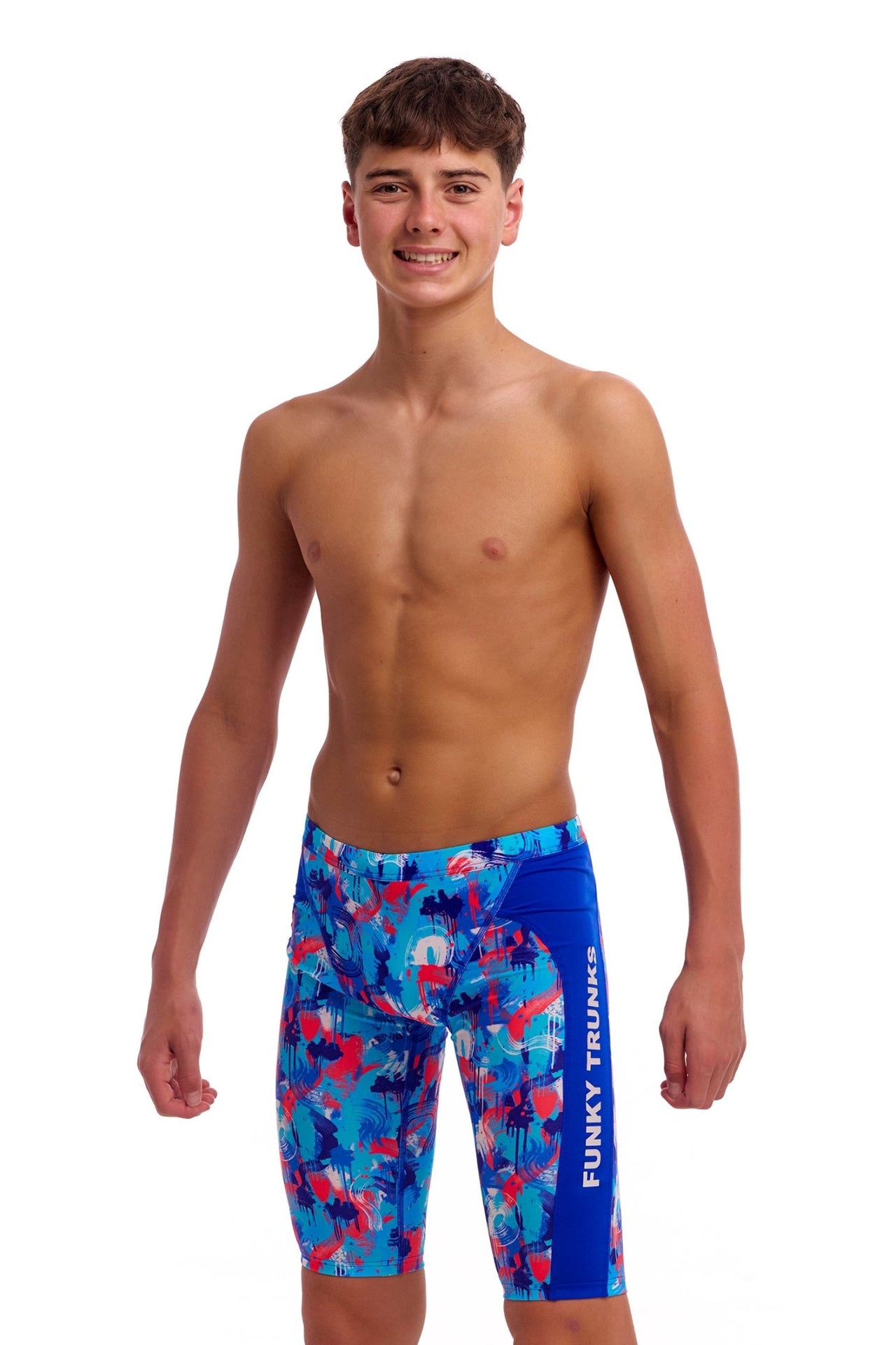 FUNKY TRUNKS BOYS MESSY MESSY MESSY TRAINING JAMMER - Blue