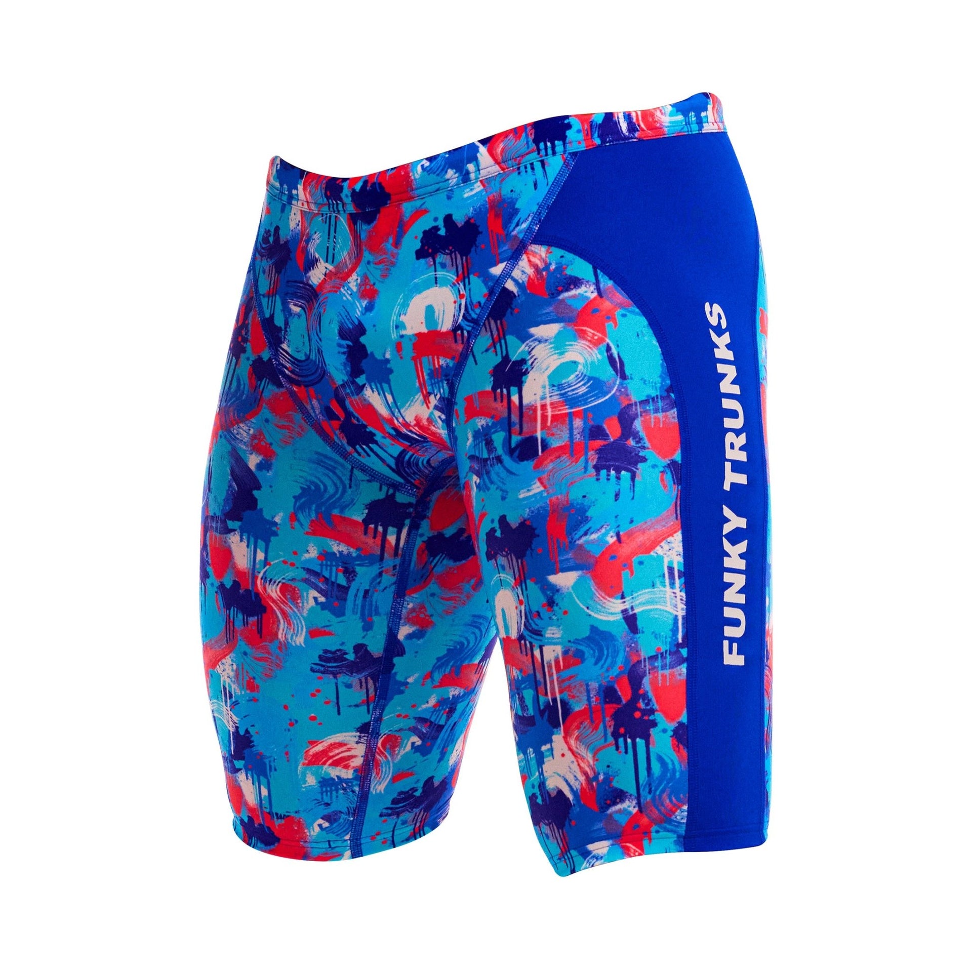 FUNKY TRUNKS MENS MESSY MESSY MESSY TRAINING JAMMER - Blue