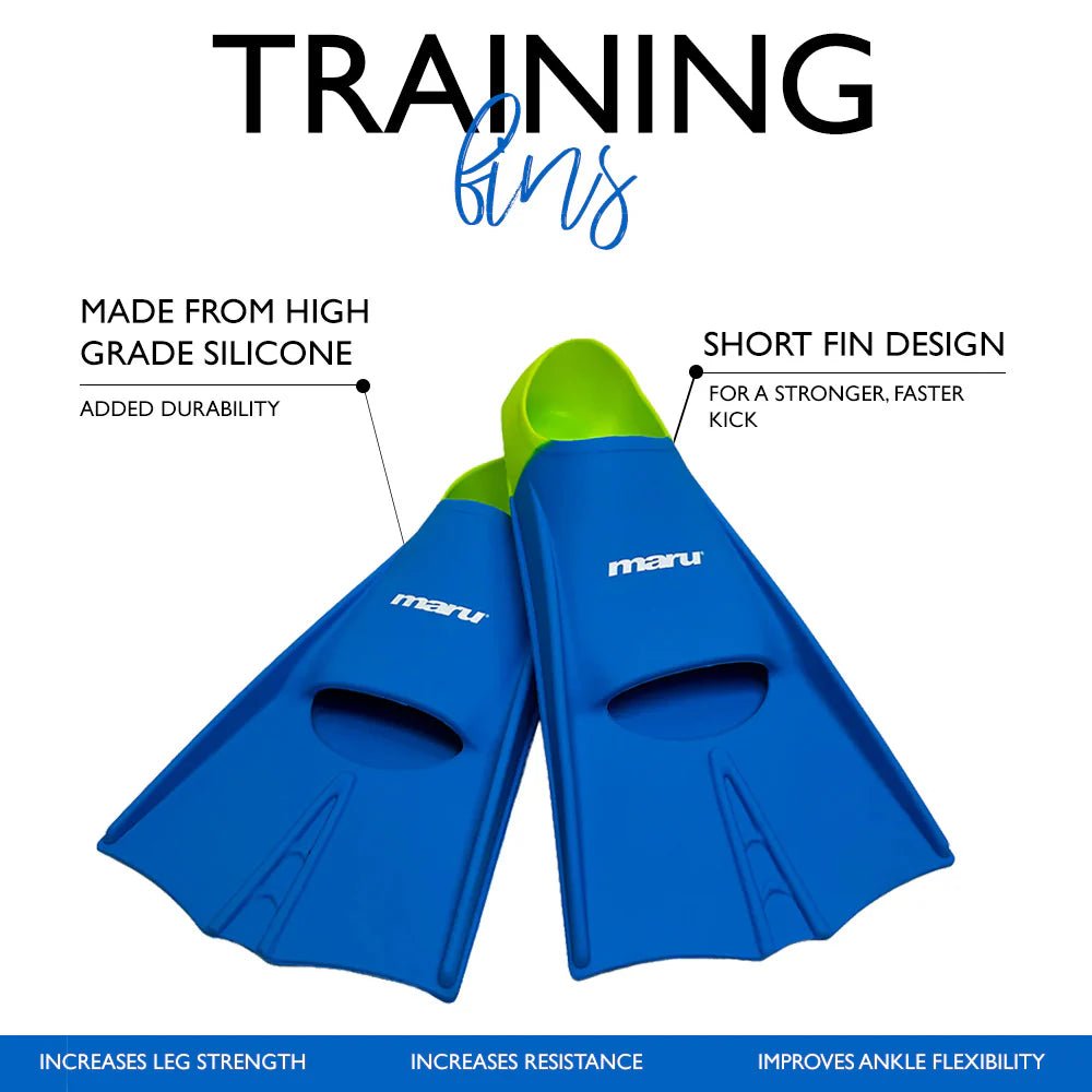 MARU TRAINING FINS BLUE / LIME - Blue