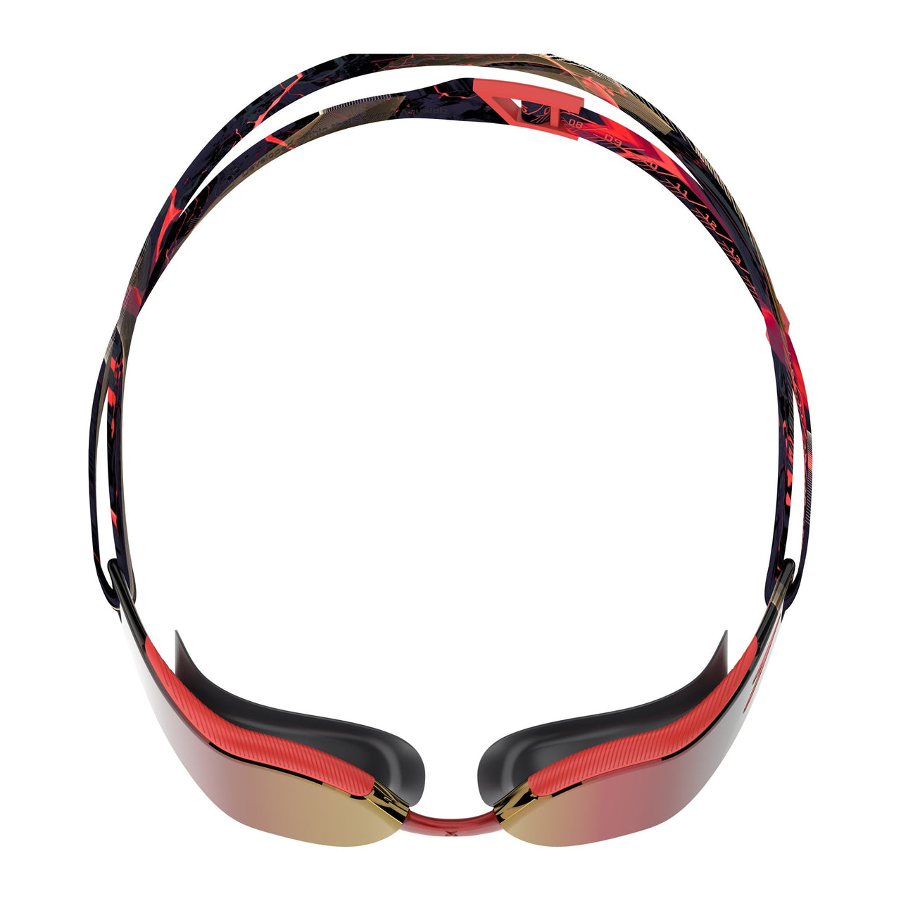 SPEEDO FASTSKIN HYPER ELITE MIRROR GOGGLES AUTUMN RED / SMOKE / CRIMSON ROYAL - Red
