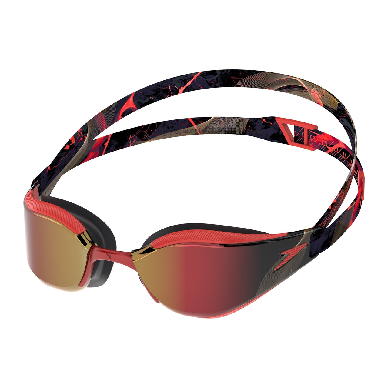 SPEEDO FASTSKIN HYPER ELITE MIRROR GOGGLES AUTUMN RED / SMOKE / CRIMSON ROYAL - Red