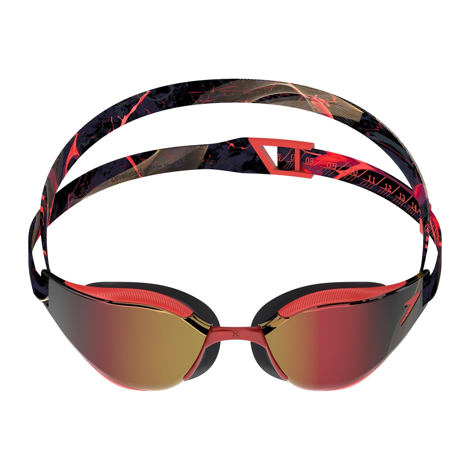 SPEEDO FASTSKIN HYPER ELITE MIRROR GOGGLES AUTUMN RED / SMOKE / CRIMSON ROYAL - Red