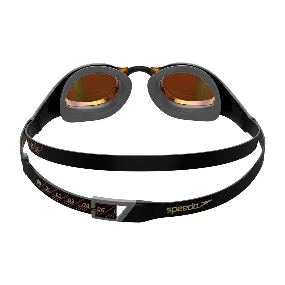 SPEEDO FASTSKIN PURE FOCUS MIRROR GOGGLES COOL GREY / FIRE GOLD