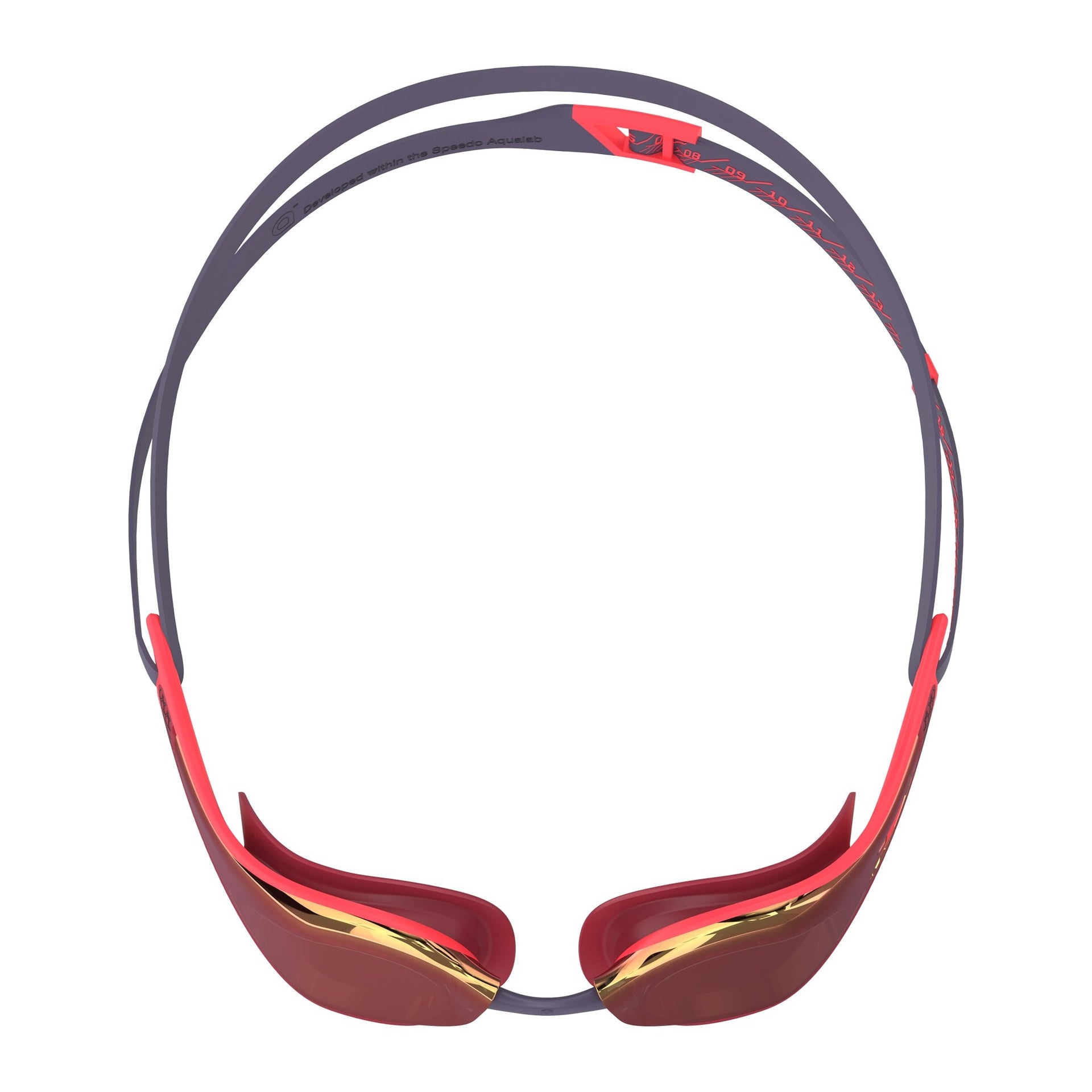 SPEEDO FASTSKIN PURE FOCUS MIRROR GOGGLES REGAL RED / SMOKE / RACE FLARE - Red