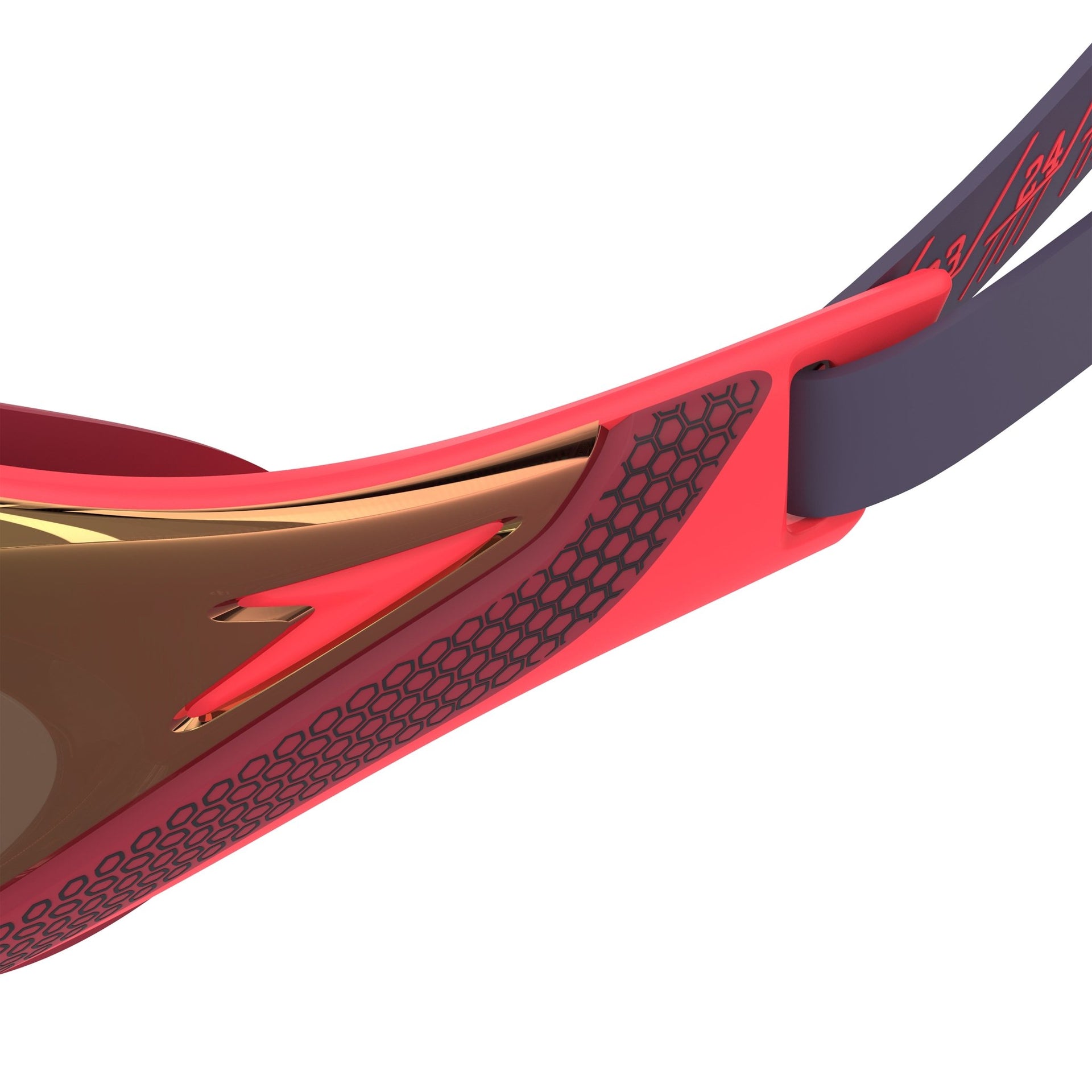 SPEEDO FASTSKIN PURE FOCUS MIRROR GOGGLES REGAL RED / SMOKE / RACE FLARE - Red