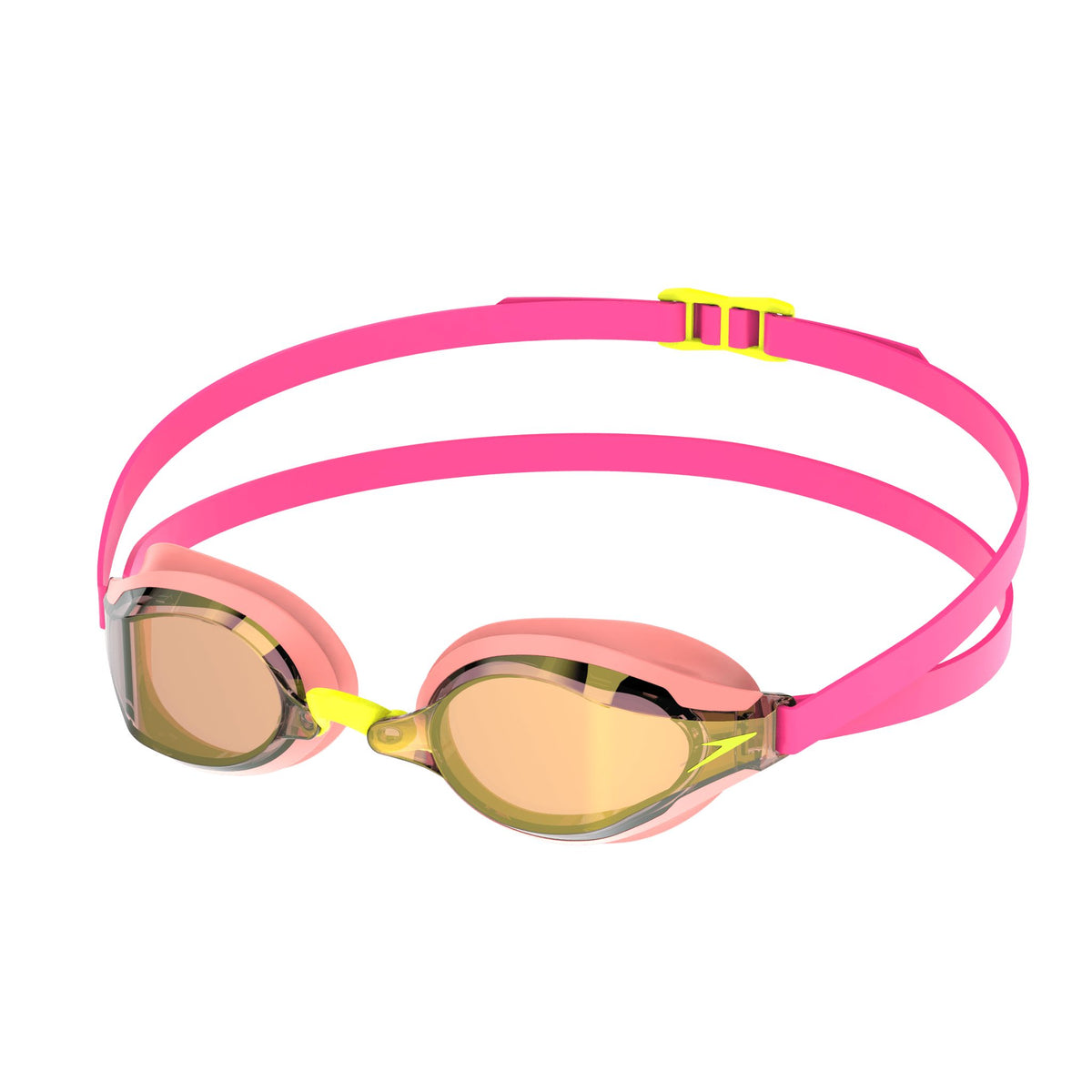 SPEEDO FASTSKIN SPEED SOCKET 2.0 GOLD MIRROR GOGGLES NEON MELON / VERMILLION