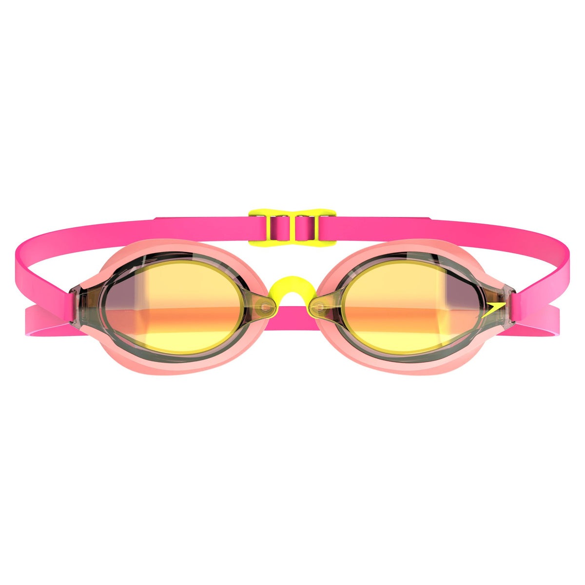 SPEEDO FASTSKIN SPEED SOCKET 2.0 GOLD MIRROR GOGGLES NEON MELON / VERMILLION