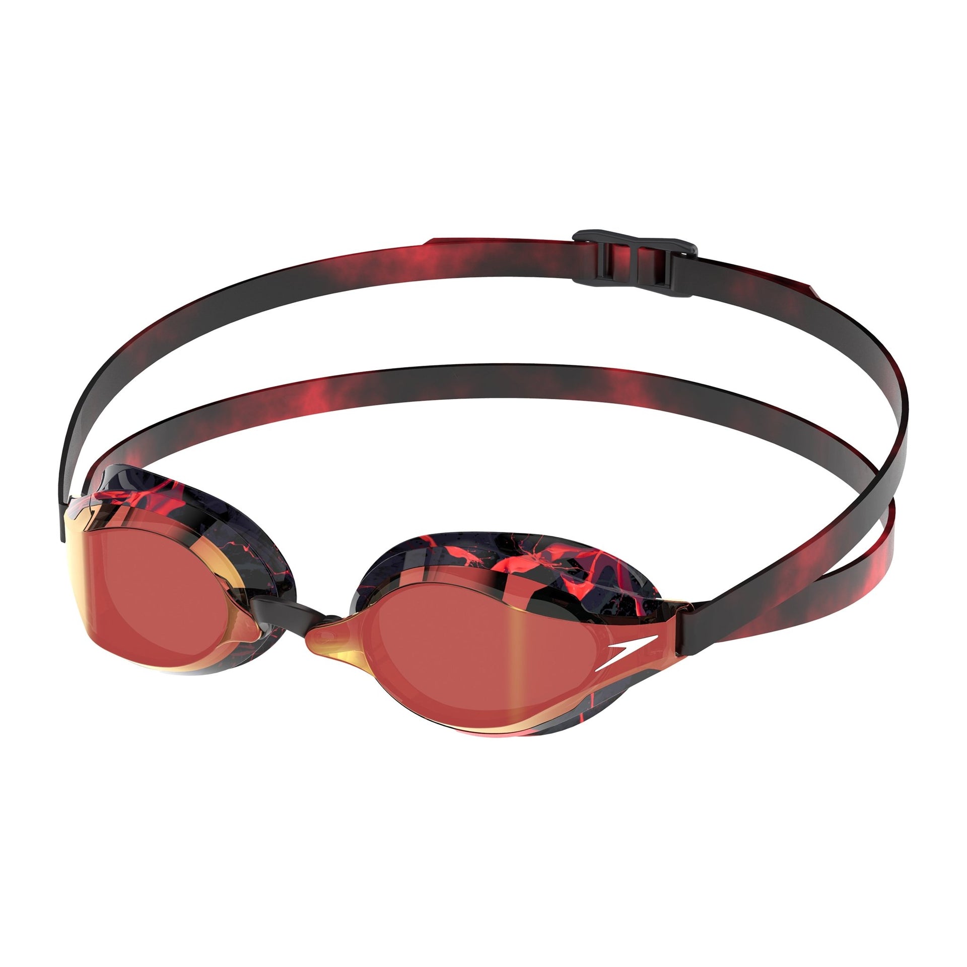 SPEEDO FASTSKIN SPEED SOCKET 2.0 GOLD MIRROR LIMITED EDITION GOGGLES SMOKE / CRIMSON - Red