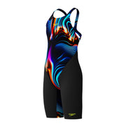 SPEEDO GIRLS FASTSKIN ENDURANCE+ MAX KNEESKIN LAVA BLUR - Black