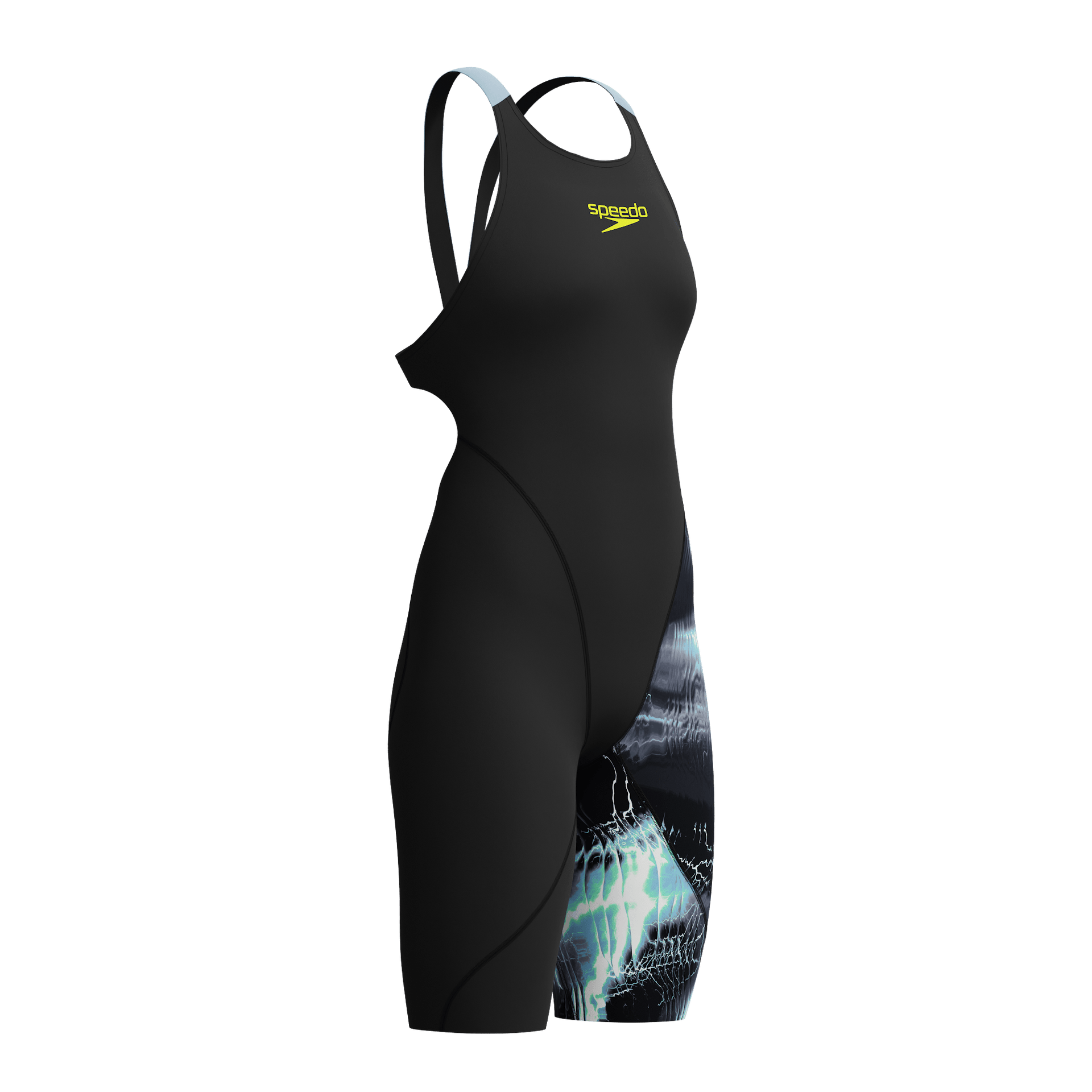 SPEEDO GIRLS FASTSKIN LZR IGNITE KNEESKIN ELECTRO STATIC / BLACK - Black