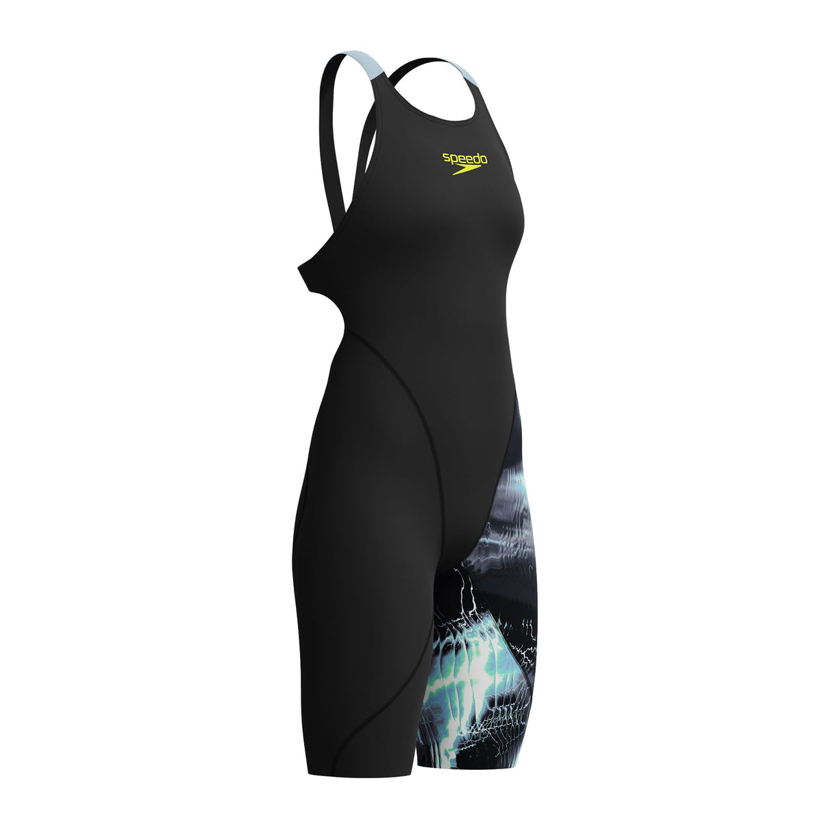 SPEEDO GIRLS FASTSKIN LZR IGNITE KNEESKIN ELECTRO STATIC / BLACK