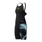 SPEEDO GIRLS FASTSKIN LZR IGNITE KNEESKIN ELECTRO STATIC / BLACK - Black