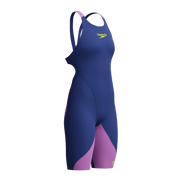 SPEEDO GIRLS FASTSKIN LZR IGNITE KNEESKIN NOBLE NAVY / NEON JELLY - Purple